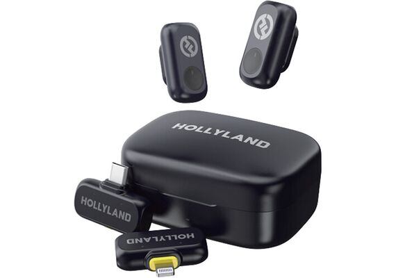 HOLLYLAND Lark A1 (2TX + 2RX [USB-C + Lightning]) - Duo Combo Preto