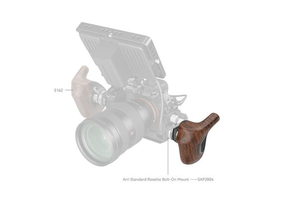 SMALLRIG 5193 Punho Wooden Series com Roseta ARRI - Lado Direito