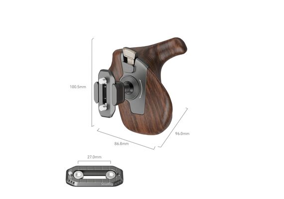 SMALLRIG 5192 Punho Wooden Series com Grampo NATO - Lado Direito