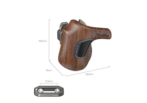 SMALLRIG 5162 Punho Wooden Series com Grampo NATO - Lado Esquerdo