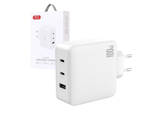 XO Carregador USB-A + Duplo USB-C PD 100W