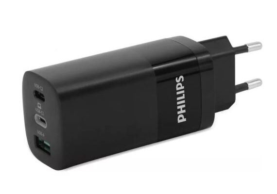 PHILIPS Carregador USB-A + Duplo USB-C PD QC 65W