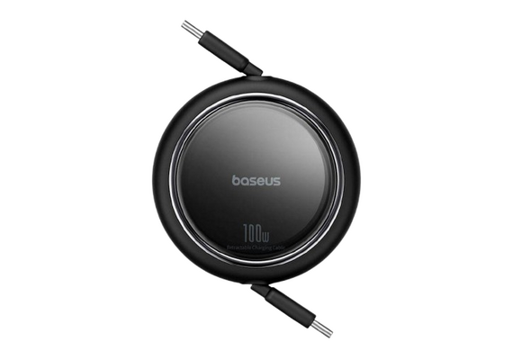 BASEUS Cabo Retrátil USB-C Macho/USB-C Macho PD 100W 1m - Preto