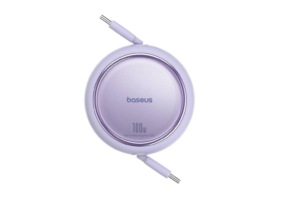 BASEUS Cabo Retrátil USB-C Macho/USB-C Macho PD 100W 1m - Lilás