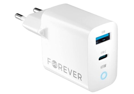 FOREVER Carregador USB-A + USB-C PD QC 65W