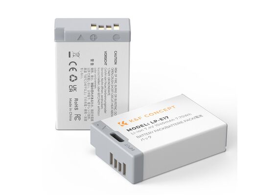K&F CONCEPT Bateria com Carregamento USB-C LP-E17 1040mAhK&F CONCEPT Bateria com Carregamento USB-C LP-E17 1040mAh