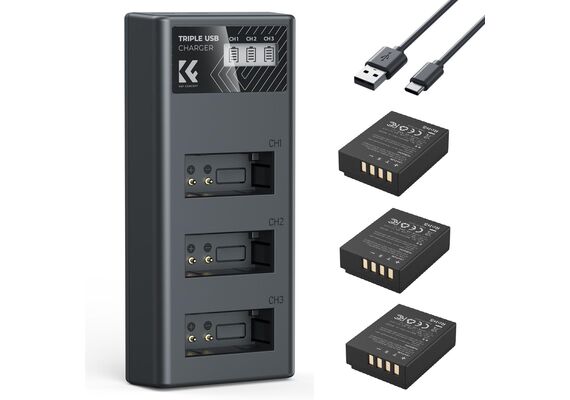 K&F CONCEPT Kit 3 Baterias NP-FW126 1300mAh com Carregador Triplo K&F CONCEPT Kit 3 Baterias NP-FW126 1300mAh com Carregador Triplo