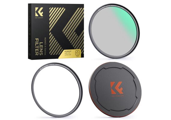 K&F CONCEPT Kit de Filtro Magnético CPL + Tampa de Proteção 52mm