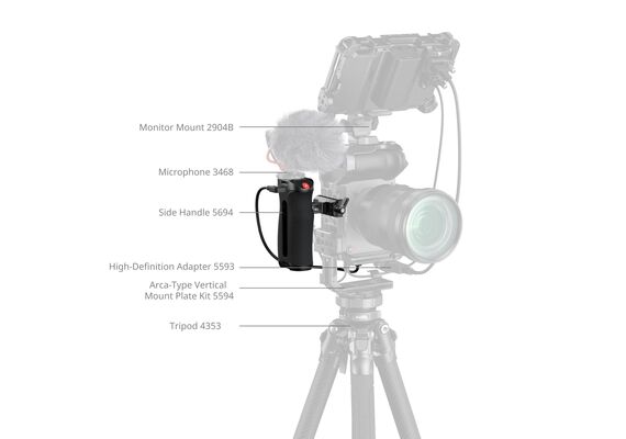 SMALLRIG 5694 Punho Lateral Arca-Type com botão REC