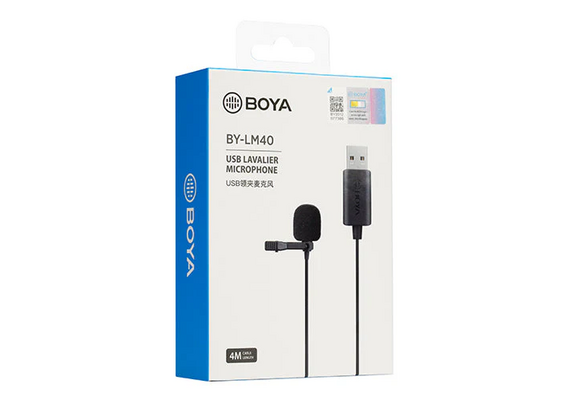 BOYA BY-LM40 Microfone de Lapela para USB​​