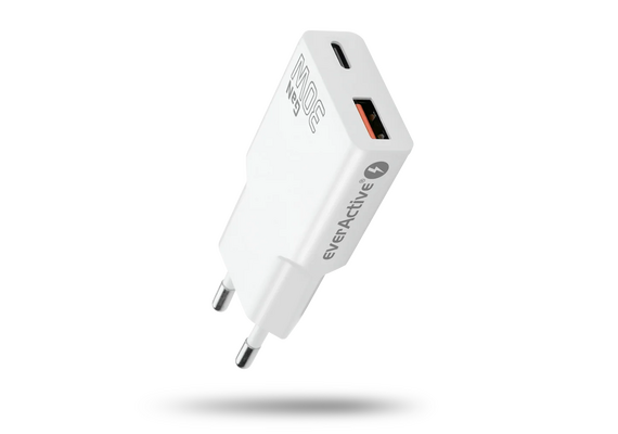 EVERACTIVE SC-380Q Adaptador AC/DC C/duas saídas USB-C 30W