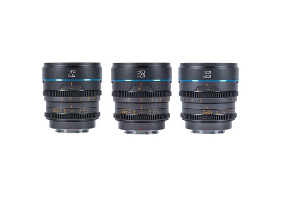 SIRUI Kit Nightwalker 24mm, 35mm, 55mm T1.2 S35 L-Mount - Cinza