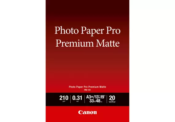 CANON Papel para Impressora Jato de Tinta Premium Mate PM-101 A3+ - 20 folhas