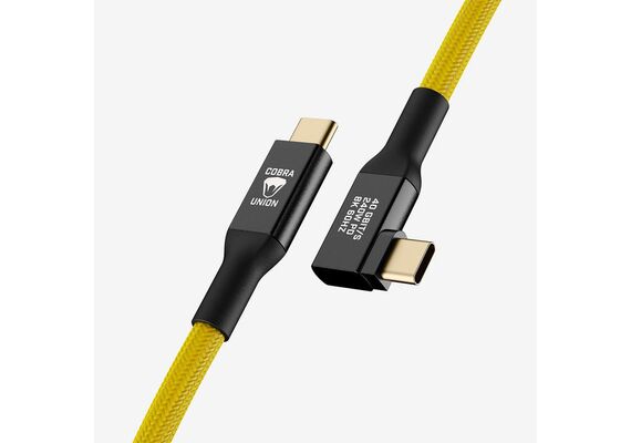 COBRA UNION Cabo USB-C 90º 40G 8K 60Hz 0.3m - Yellow