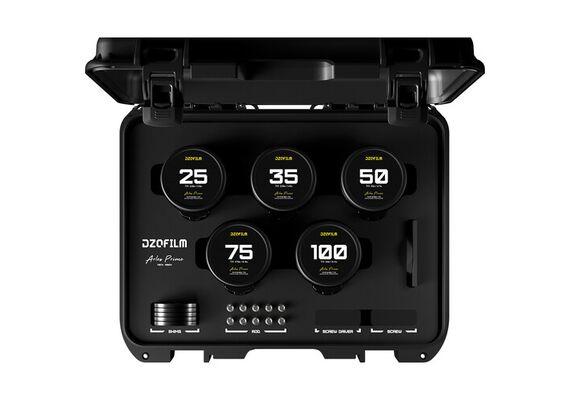 DZO FILM Kit Arles Prime 25mm, 35mm, 50mm, 75mm, 100mm T1.4 PL-Mount