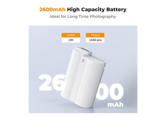 K&F CONCEPT Bateria com Carregamento USB-C EN-EL15C 2600mAh