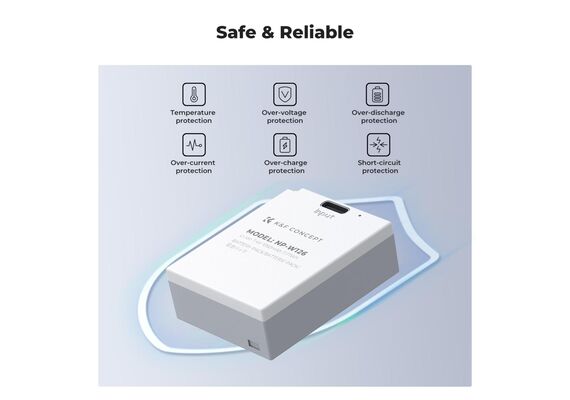 K&F CONCEPT Bateria com Carregamento USB-C NP-W126S 1050mAh