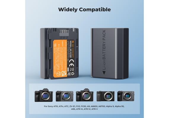 K&F CONCEPT Kit 2 Baterias NP-FZ100 2600mAh com Carregador Duplo
