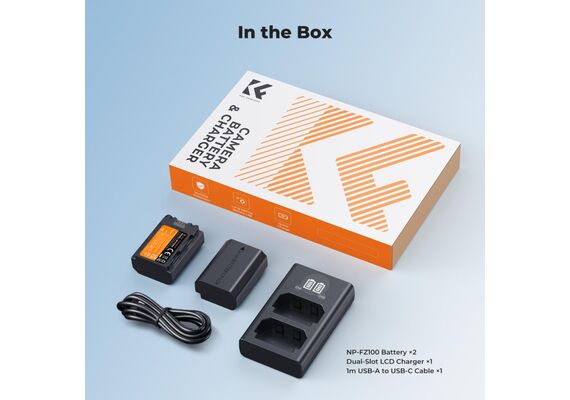 K&F CONCEPT Kit 2 Baterias NP-FZ100 2600mAh com Carregador Duplo