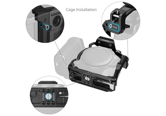 SMALLRIG 5953 HawkLock Quick Release Half Cage para Canon EOS R6 Mark III / R6 Mark II / R5 Mark II