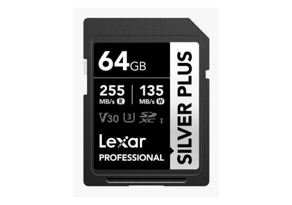 LEXAR Professional SDXC Silver Plus 255MB/s U3 UHS-I 4K - 64GB