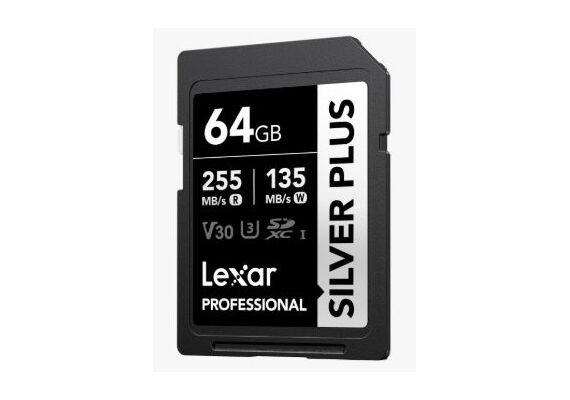 LEXAR Professional SDXC Silver Plus 255MB/s U3 UHS-I 4K - 64GB