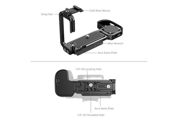Placa de montagem em L SmallRig com slot AirTag para Canon EOS R6 Mark III / R6 Mark II 5962