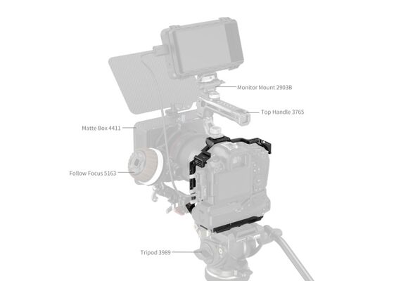 SMALLRIG 5623 Cage para Canon EOS R5 Mark II com punho de bateria BG-R20