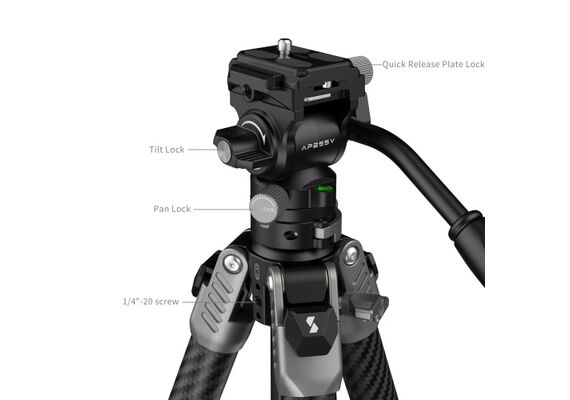 SMALLRIG 5477 Tripé de Vídeo Fibra de Carbono AP255Pro