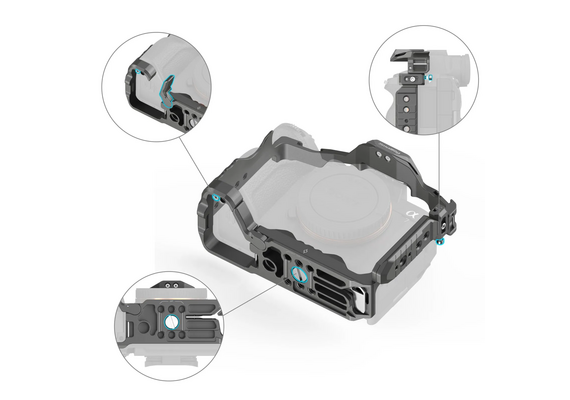 SMALLRIG 4538 Kit de Cage + Punho Superior HawkLock para Sony Alpha 7R V / Alpha 7 IV / Alpha 7S III