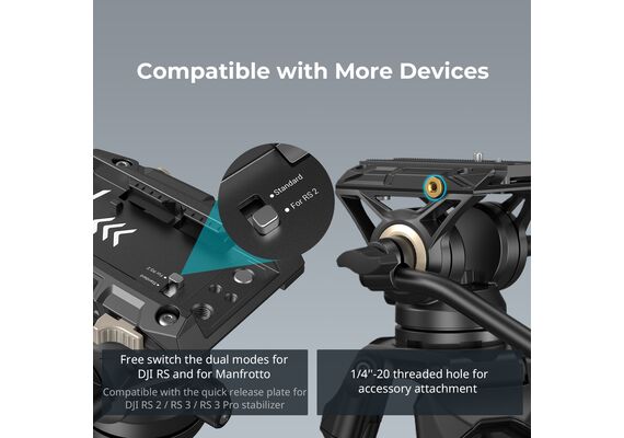 SMALLRIG 3751B Tripé de Vídeo AD-01 com Cabeça Fluída