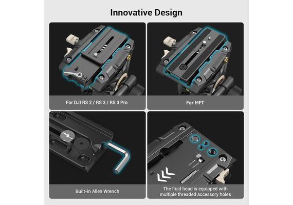 SMALLRIG 3751B Tripé de Vídeo AD-01 com Cabeça Fluída