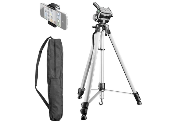 WALIMEX Tripé de Fotografia WT-3530 + Suporte de Smartphone - Prata
