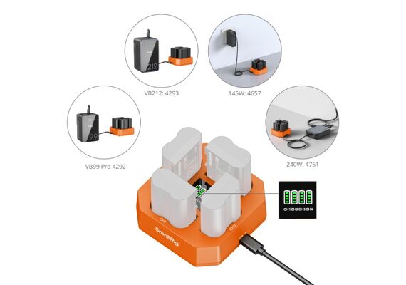 SMALLRIG 5747 Carregador para 4 baterias EN-EL15c