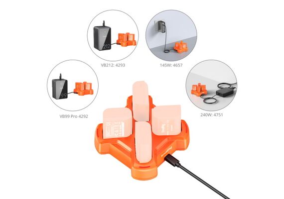 SMALLRIG 5748 Carregador para 4 baterias DMW-BLK22