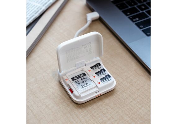 PGYTECH Estojo/Leitor de Cartões SD / MicroSD CreateMate - Branco