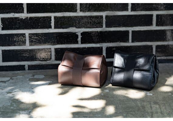 ARTISAN&ARTIST Bolsa Dobrável de Couro ACAM-77 - Preto