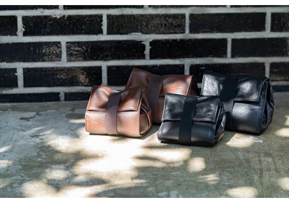 ARTISAN&ARTIST Bolsa Dobrável de Couro ACAM-77 - Preto