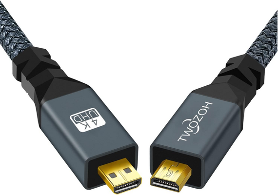 TWOZOH Cabo Micro HDMI para Micro HDMI Tipo D - 30cm