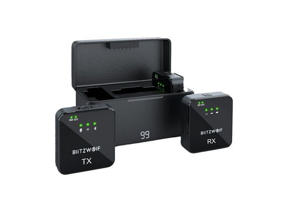 BLITZWOLF Microfone Wireless BW-SX63 (2TX + 1RX + CX)