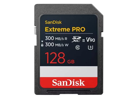 SANDISK Extreme Pro SDCX 300MB/s Classe10 V90 U3 UHS-II - 128GB