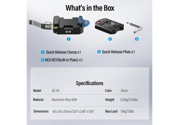SIRUI Kit Arca Quick Release Plate para Tripés QC-55