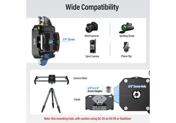 SIRUI Kit Arca Quick Release Plate para Tripés QC-55