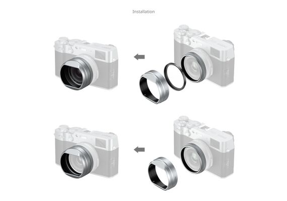 SMALLRIG 5851 Kit de Filtro UV + Pára-sol para Fujifilm X100V / X100VI - Prata