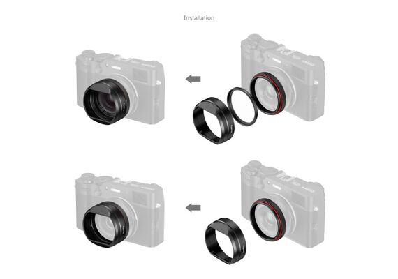 SMALLRIG 5850 Kit de Filtro UV + Pára-sol para Fujifilm X100V / X100VI - Preto