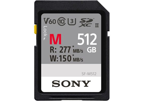 SONY M SDXC SF-M512 277MB/s Classe 10 U3 UHS-II 4K - 512GB