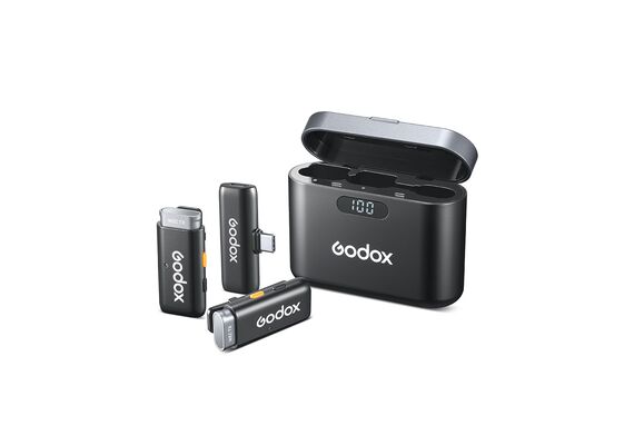 GODOX Microfone de Lapela Wireless WES USB-C (2TX+1RX)