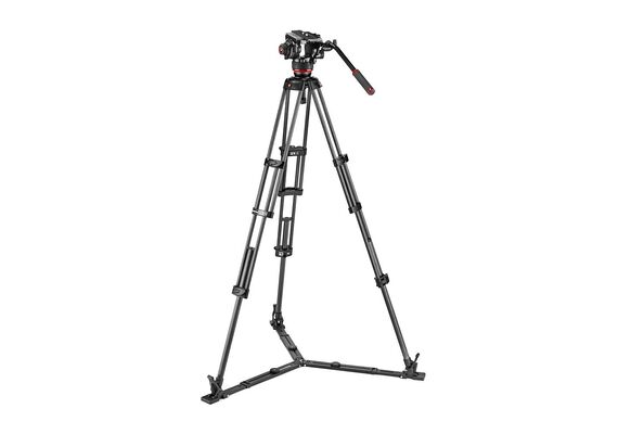 MANFROTTO Cabeça Esférica 504X com Tripé Duplo de Carbono e Estabilização ao Nível do Solo