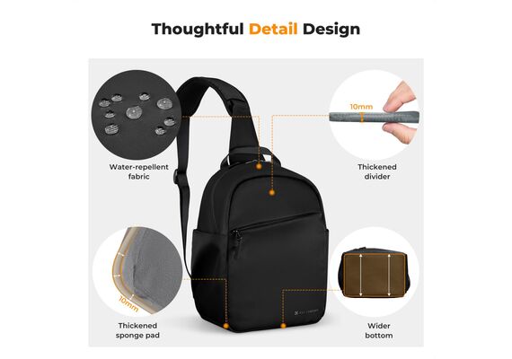 K&F CONCEPT Bolsa Transversal Urban Wander 08 - 5L (Preto)