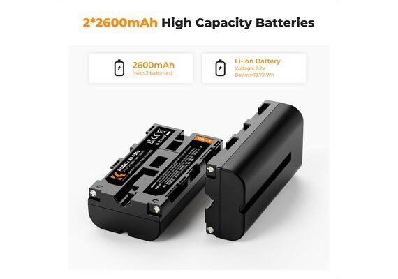 K&F CONCEPT KF28.0046 Kit Carregador Duplo USB-C + 2 Baterias NP-F550